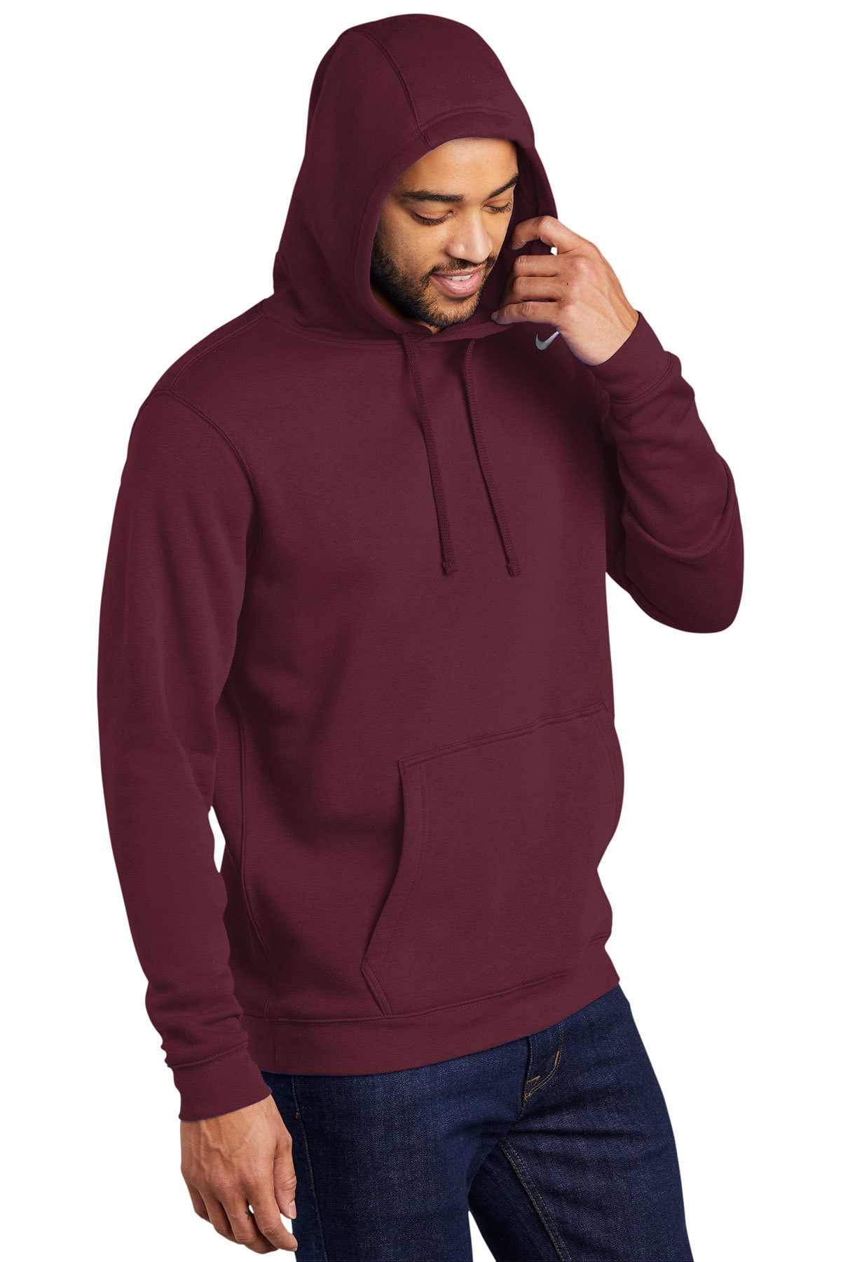 nike club fleece half zip sweat in black